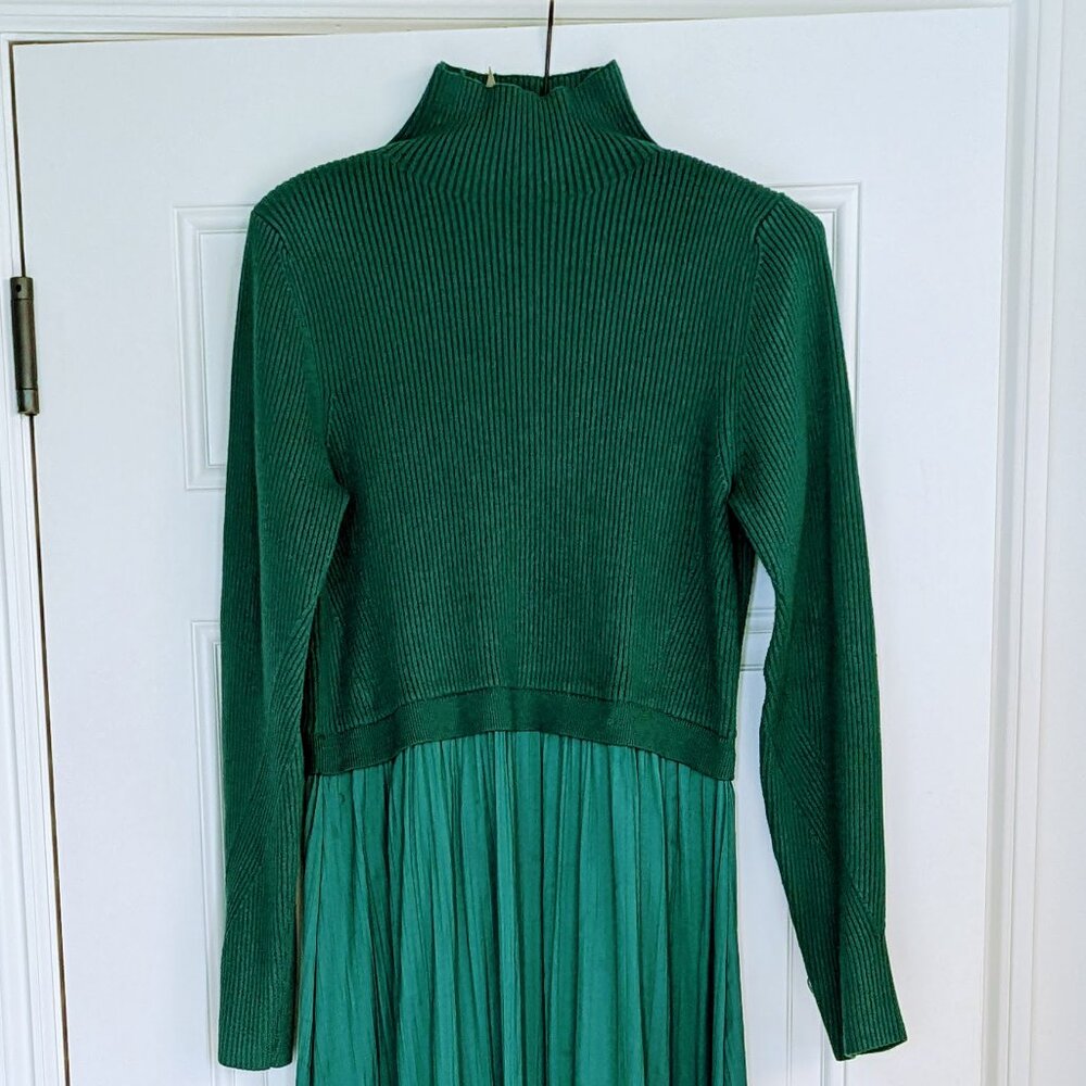 Anthropologie Thea Twofer Dress, balsam green, size XL (EUC)